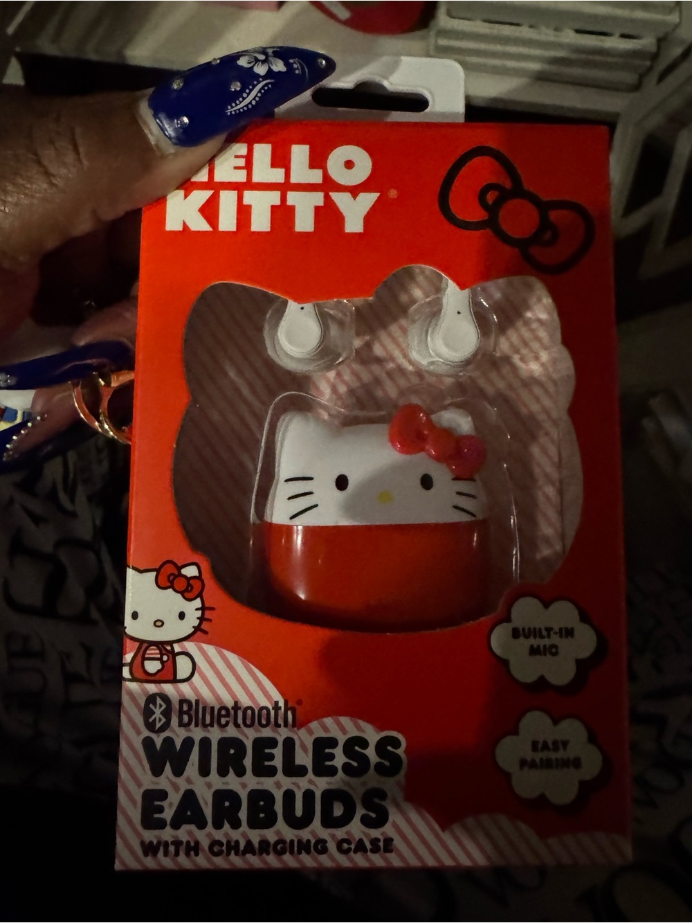 Hello Kitty Red & White Bluetooth Wireless Earbuds with Charging Case